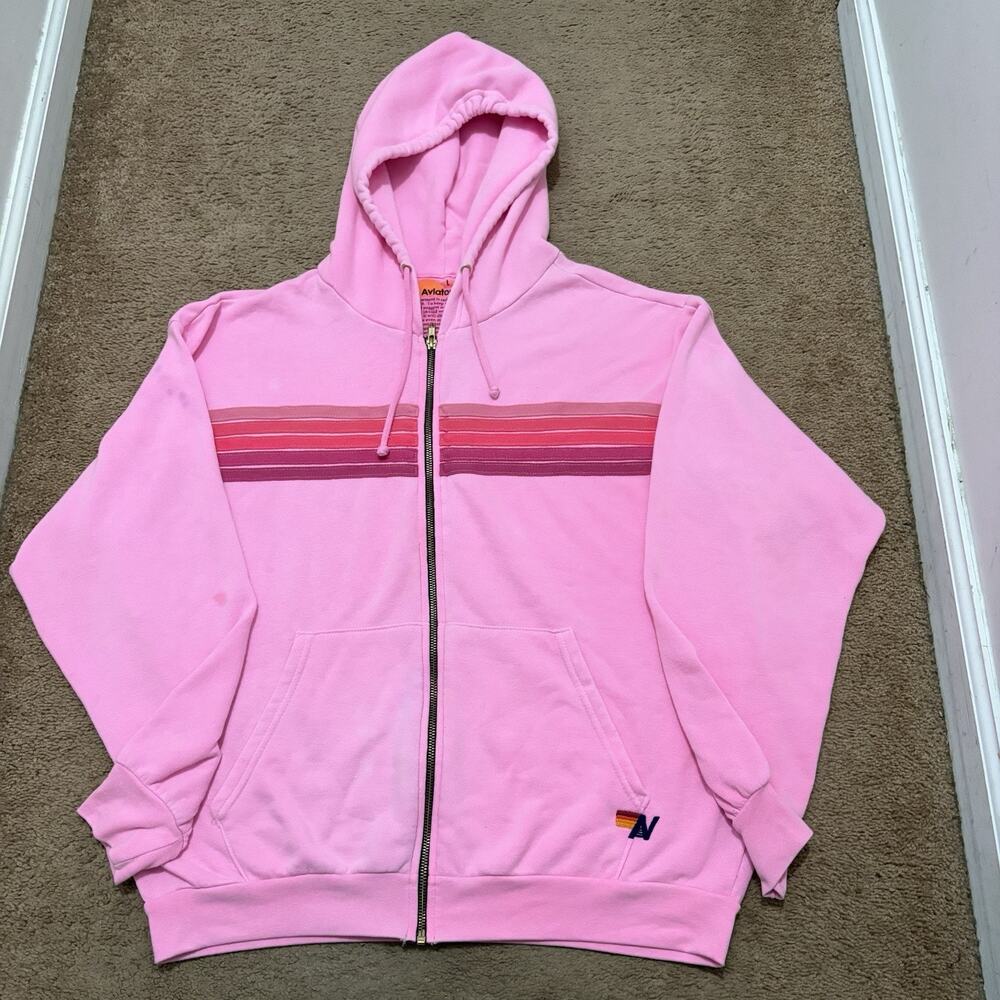 Aviator Nation Link Full Zip Hoodie Size Large *Blemishes! READ